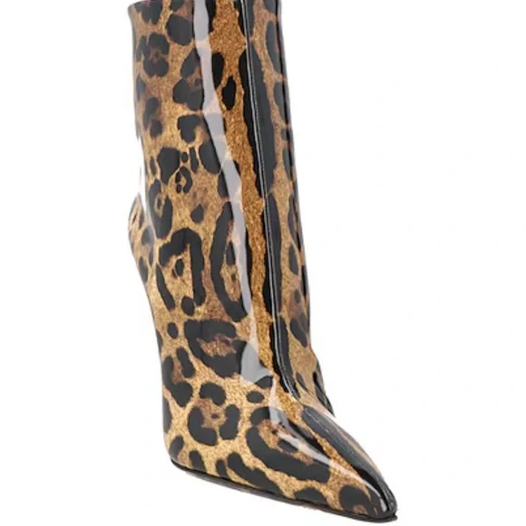 Dolce & Gabbana Leopard Print Heeled Boots - Picture 2 of 10